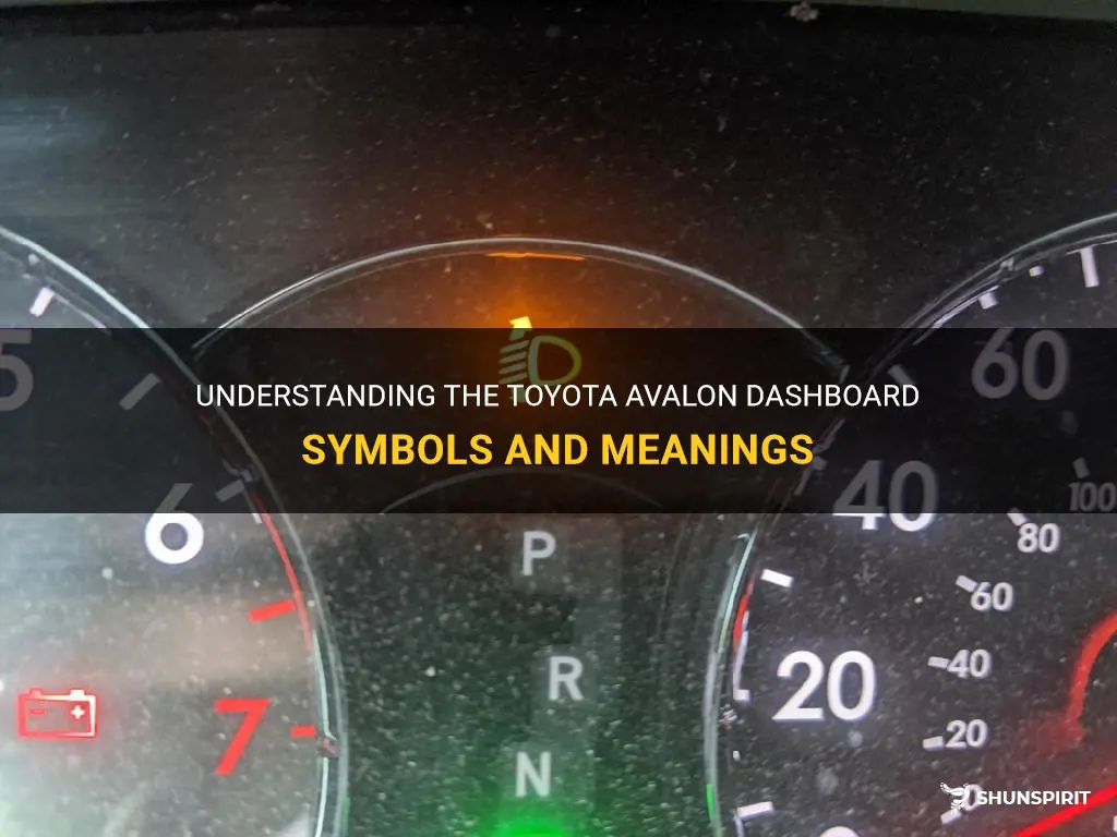 toyota avalon dashboard symbols and meanings