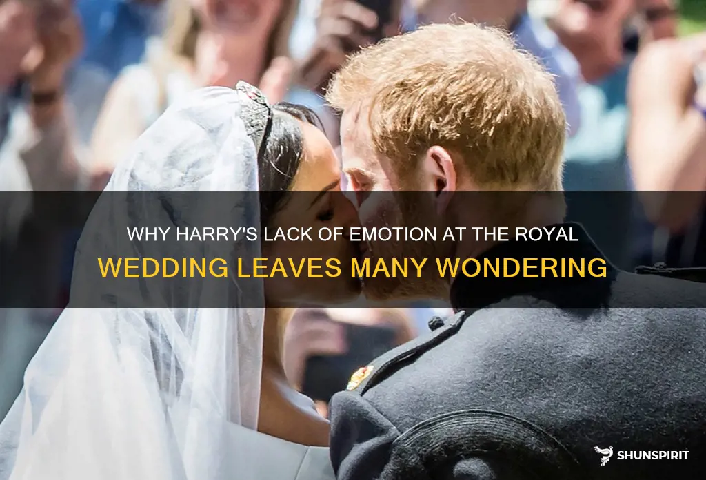 why didnt harry show emotion at the royal wedding